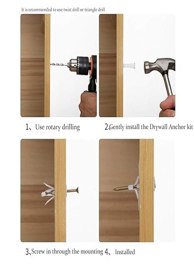 TheMujtaba Toggle Drywall Anchor - Butterfly Nylon Plug 10X32 mm (Color-White) (50) - Image 3